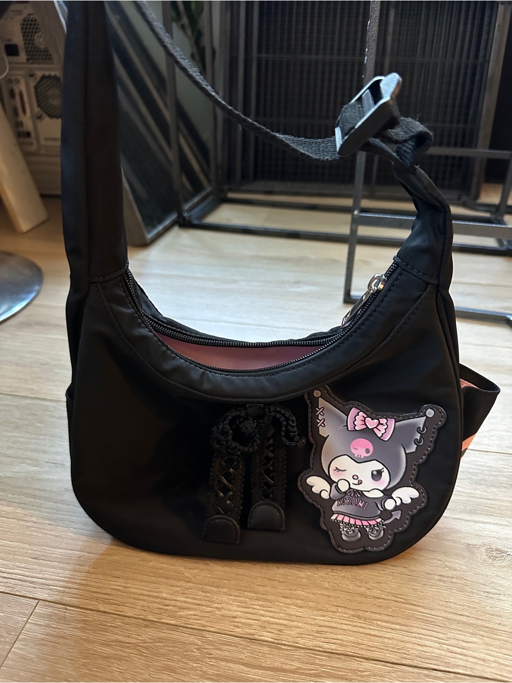Hot Topic Black Her Universe Kuromi Angel Ribbon Shoulder Bag